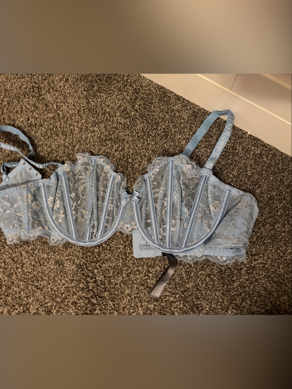 Savage X Fenty Pale Blue Lace Underwire Bra